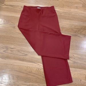 NWT Burgundy/Maroon LOFT wide leg crop/cropped pants. Size small. Pull on style.